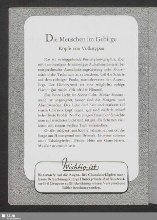 Die Menschen im Gebirge