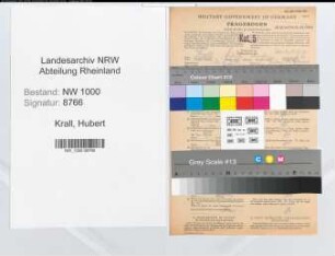 Entnazifizierung Hubert Krall, geb. 30.09.1901 (Verw.Angest.)