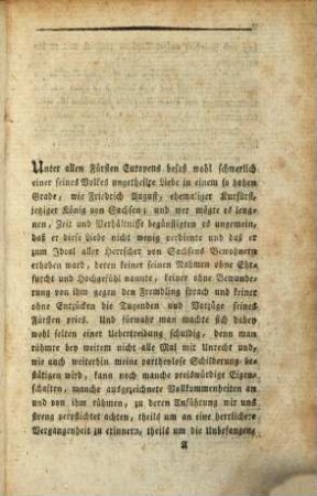 Blicke auf Sachsen, seinen König und sein Volk und deren beyderseitiges Verhältniß : zur Beherzigung seiner Mitbürger