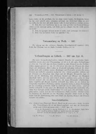 Versammlung zu Walk. - 1387.