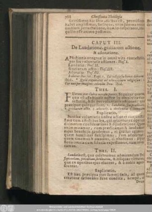 Caput III. De Laudatione, gratiarum actione, & adoratione.