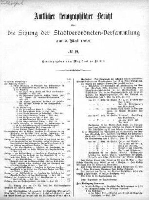 No. 19, 9. Mai 1888