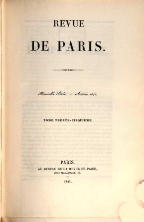 La Revue de Paris. 35. 1841