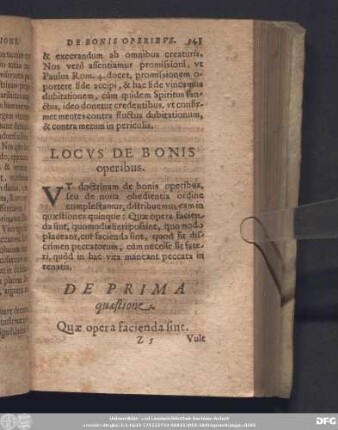 Locus De Bonis operibus.