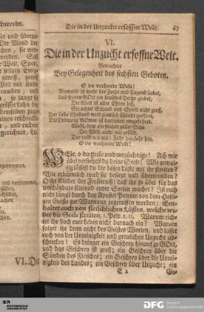VI. Die in der Unzucht ersoffne Welt.