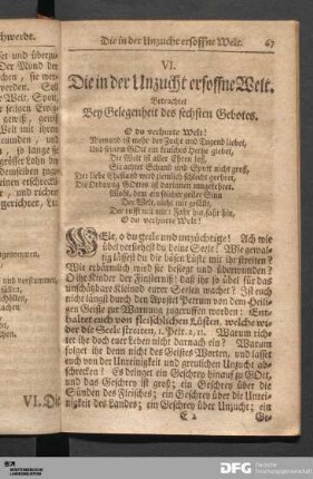 VI. Die in der Unzucht ersoffne Welt.