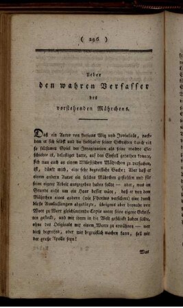 Ueber den wahren Verfasser des vorstehenden Mährchens