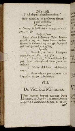 VIII. De Vicariatu Mantuano