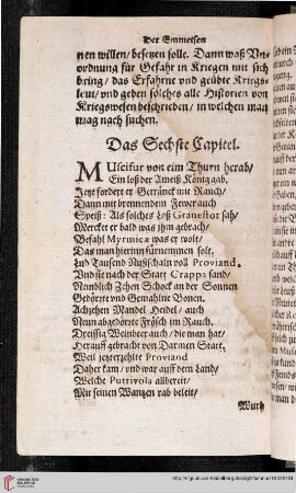 Das Sechste Capitel