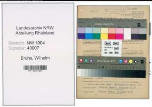 Entnazifizierung Wilhelm Bruhs , geb. 15.12.1894 (Blockputzer)