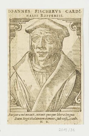 Bildnis Johannes Roffensis, aus: Paolo Giovio, "Elogia", Basel 1577