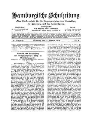 Auswahl und Verknüpfung der kulturgeschichtlichen Stoffe im Geschichtsunterricht : (Schluß)