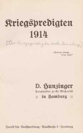 [Sammlung 1]: 1914
