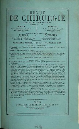 Revue de chirurgie. 3,b. 1883