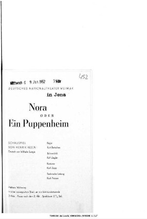 Nora oder Ein Puppenheim