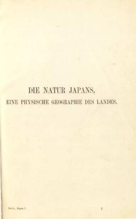 Die Natur Japans, eine physische Geographie des Landes