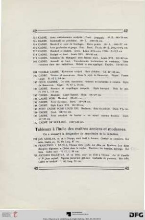 Tableaux à l’huile des maitres anciens et modernes (Nr. 793-1071)
