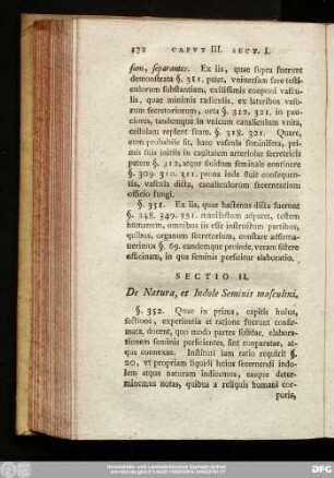 Sectio II. De Natura, et Indole Seminis masculini.