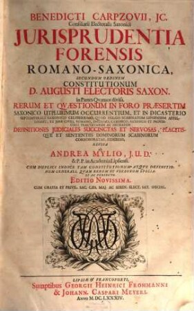 Iurisprudentia forensis Romana Saxonica