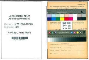 Entnazifizierung Anna Maria Profitlich, geb. 06.10.1908 ()