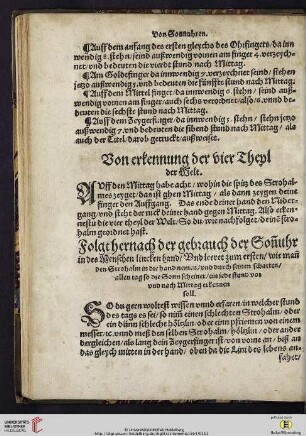 Folgt hernach der gebrauch der Sonuhr in des Menschen lincken hand