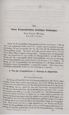 XII. Ueber Fusspunktlinien beliebiger Ordnungen.