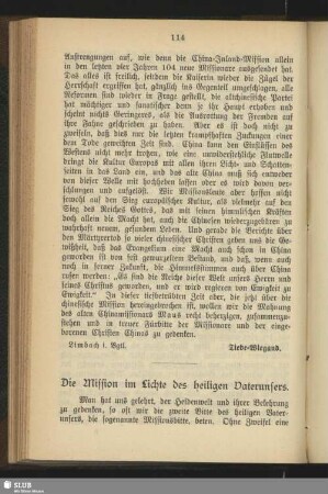Die Mission im Lichte des heiligen Vaterunsers