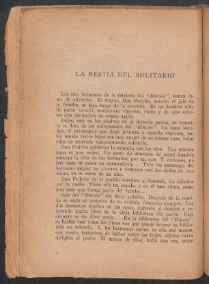 La bestia del solitario