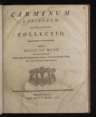 Carminum Latinorum Seorsim Editorum Collectio