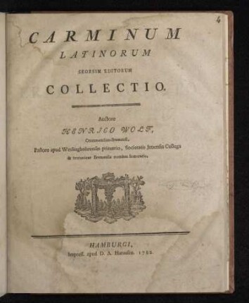 Carminum Latinorum Seorsim Editorum Collectio