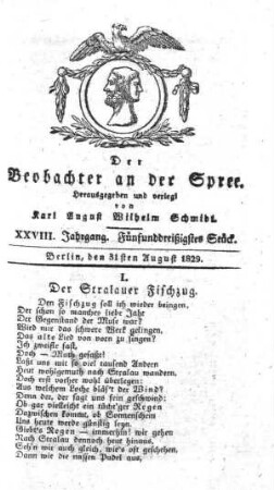 35. Stueck, 31. August 1829