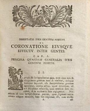 Dissertatio Ivris Gentivm Positivi De Coronatione Eivsqve Effectv Inter Gentes
