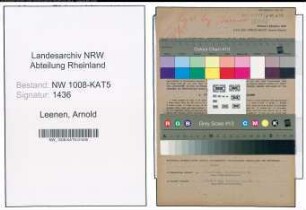 Entnazifizierung Arnold Leenen , geb. 25.09.1882 (Schiedsmann)