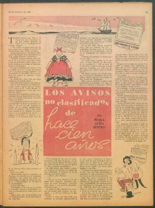 Los avisos no clasificados de hace cien años