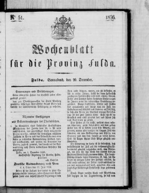 Nr. 51, Ausgabe vom 20. Dezember 1856