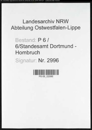 Sterberegister Standesamt Dortmund-Hombruch (XXIII)