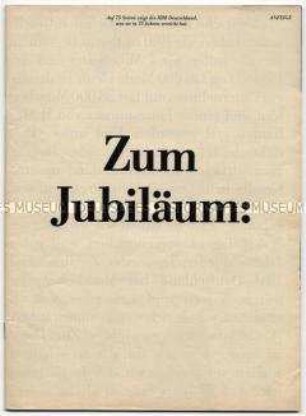 Sonderdruck zum 75jährigen Firmenjubiläum von IBM