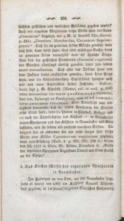 I. Das Kloster (Stift) der regulirten Chorherren in Neumünster.