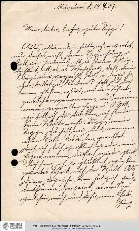 Brief vom 14.09.1907