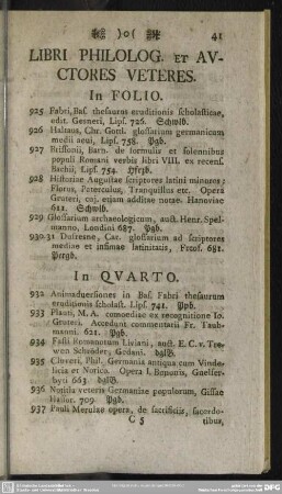 Libri Philolog. Et Auctores Veteres