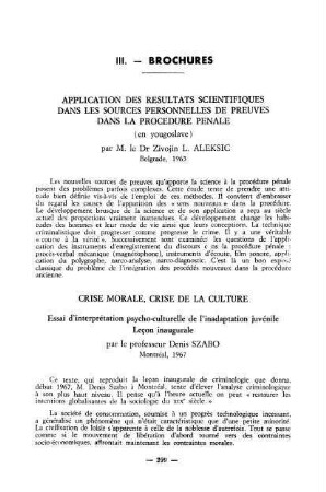 299-303, Crise morale, crise de la culture, par Denis Szabo