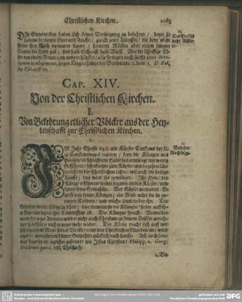 Cap. XIV. Von der Christlichen Kirchen
