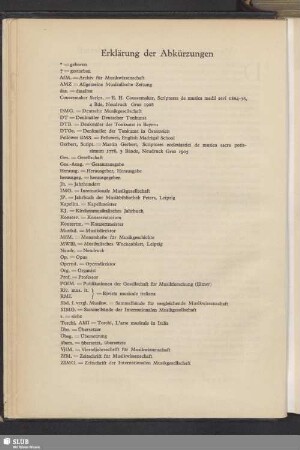 Erklärungen der Abkürzungen