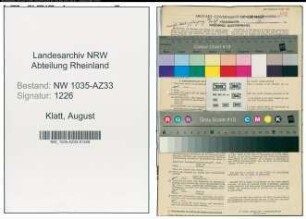 Entnazifizierung August Klatt , geb. 09.05.1889 ()