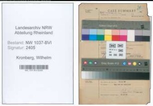 Entnazifizierung Wilhelm Kronberg , geb. 04.03.1891 (Angestellter)