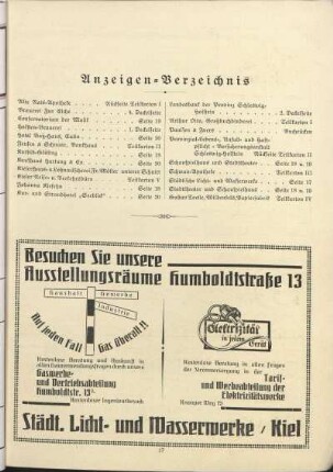 Anzeigen-Verzeichnis
