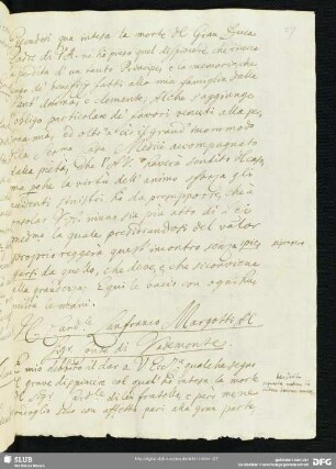 [Text 74-75: Briefe von Kardinal Lanfranco Margotti]