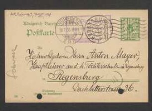 Brief von August Friedrich Schwarz an Anton Mayer
