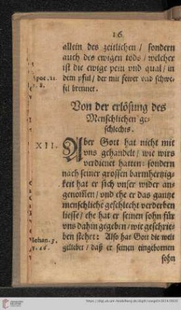 Von der erlösung des Menschlichen geschlechts