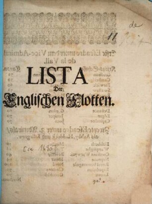 Lista Der Englischen Flotten